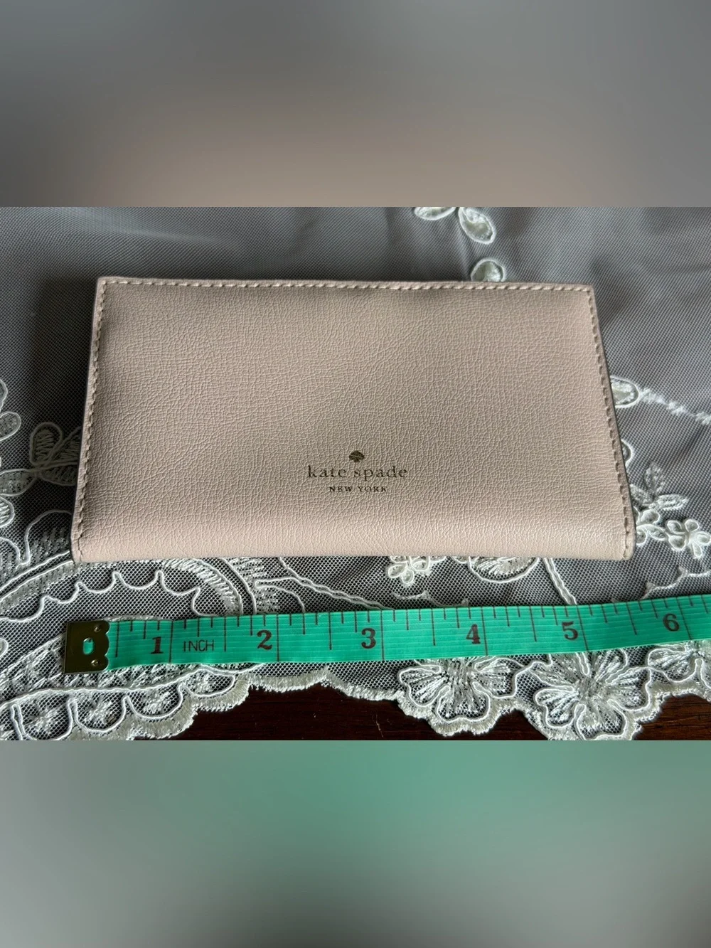 kate spade light pink Leather Zip Wallet
